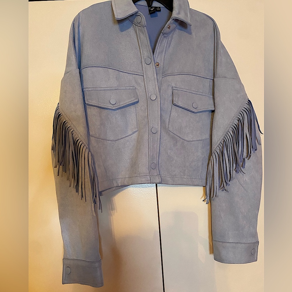blue fringe western dressy jacket windsor